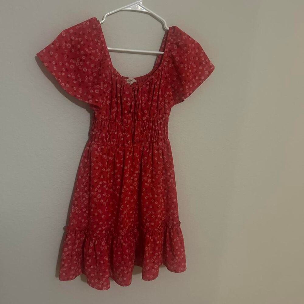 Red mini dress with small